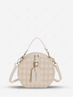 Solid Color Zipper Handle Crossbody Bag