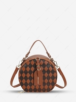 Solid Color Zipper Handle Crossbody Bag
