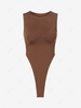 Solid Corset-style Tank Top S Coffee