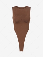 Solid Corset-style Tank Top S Coffee