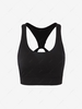 Solid Criss Cross Cut Out Back Sports Bra M Black