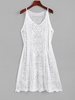 Solid Crochet Knit Cover Up Top White