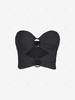 Solid Cut Out O-ring Bandeau Top L Black