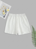 Solid Fishnet Cover Up Shorts L White
