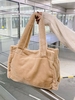 Solid Large Capacity Faux Fur Shoulder Tote Bag