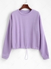 Solid Loose Toggle Drawstring Hem Sweatshirt Xl Purple mimosa