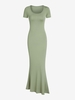 Solid Mermaid Maxi Dress M Light green