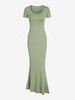 Solid Mermaid Maxi Dress S Light green