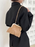 Solid Metal Decor Chain Strap Crossbody Bag