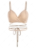 Solid Midriff Flossing Wrap Bralette L Light coffee
