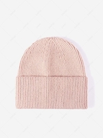 Solid Minimalist Cuff Knit Winter Beanie Hat