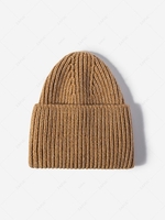 Solid Minimalist Cuff Knit Winter Beanie Hat