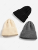 Solid Minimalist Cuff Knit Winter Beanie Hat