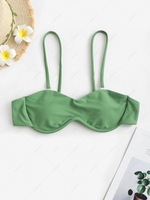 Solid Monowire Bikini Top L Green