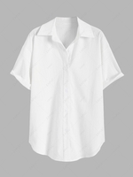 Solid Oversized Button Down Shirt S White