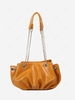 Solid Pleated Chain Shoulder Bag