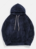 Solid Pouch Pocket Fleece Fluffy Hoodie Xs Marble blue