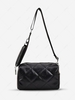 Solid Quilted Zippered Crossbody Bag with Coin Purse