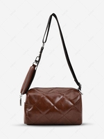 Solid Quilted Zippered Crossbody Bag with Coin Purse