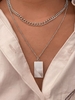 Solid Rectangle Pendant Multi-layer Necklace
