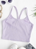Solid Ribbed Y-back Crop Top S Light purple