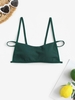 Solid Textured Bikini Top M Deep green