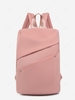Solid Zipper Nylon Travel Backpack