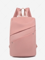Solid Zipper Nylon Travel Backpack