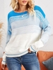 Space Dye Drop Shoulder Slouchy Sweater L Light blue