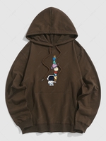 Spaceman Planet Graphic Cotton Hoodie 2xl Deep coffee