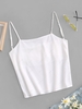 Spaghetti Strap Cowl Back Top M White