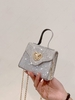Sparkle Sequined Metal Chain Crossbody Bag