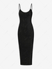 Sparkly Metallic Thread Midi Bodycon Dress M Black