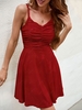 Sparkly Ruched Bust Skater Dress M Red