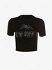 Spider Rhinestones Halloween Baby Tee L Black