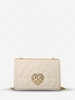 Spider Web Quilted Heart Shaped Metal Shoulder Bag