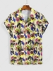 Splash Paint Printed Vacation Shirt 2xl Beige