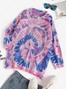 Splatter Tie Dye Print Drop Shoulder Sweater Blue