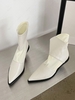 Splicing Design Pointed Toe Slip On Boots
