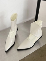 Splicing Design Pointed Toe Slip On Boots