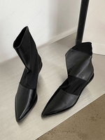 Splicing Design Pointed Toe Slip On Boots