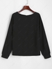 Split Sleeve Keyhole Back Pullover Blouse S Black