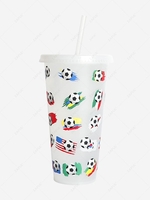 Sports Fan Soccer Pattern Thermochromic Plastic Cup