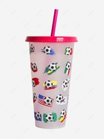Sports Fan Soccer Pattern Thermochromic Plastic Cup