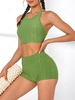 Sports Honeycomb Racerback Shorts Set L Green