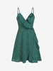 Spot Print Ruffle Mini Dress S Deep green
