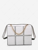 Square Embossed Spliced Chain Crossbody Bag