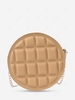 Square-Quilted Round Chain Crossbody Bag