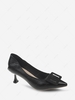 Square Ring Embellished Spool Heel Pumps
