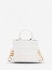 Square Shape Embossed Solid Color Tote Bag
